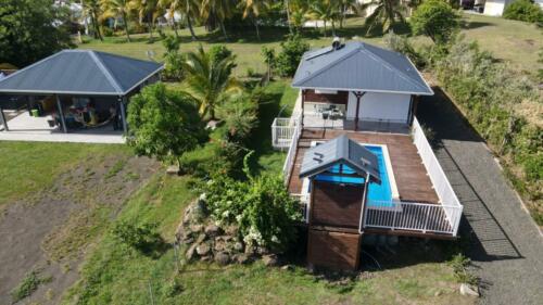 Vue de haut bungalow Kay Mémé Martinique Sainte-Anne